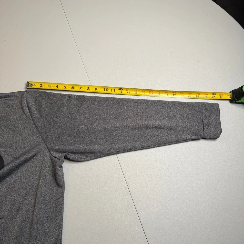 The North Face Mens Large Heather Grey Logo Performance Hoodie Sweatshirt